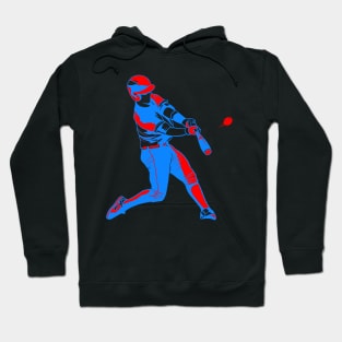 RED WHITE AND BLUE BASEBALL PLAYER Hoodie